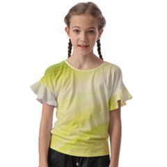 Gradient Green Yellow Kids  Cut Out Flutter Sleeves by ConteMonfrey