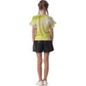 Gradient green yellow Kids  Cut Out Flutter Sleeves View2