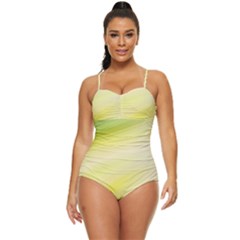 Gradient Green Yellow Retro Full Coverage Swimsuit by ConteMonfrey