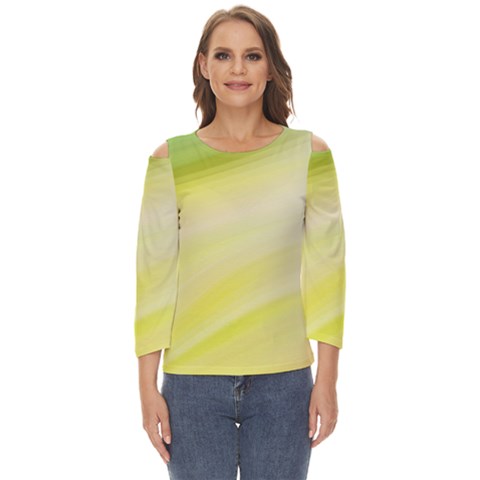 Gradient Green Yellow Cut Out Wide Sleeve Top by ConteMonfrey