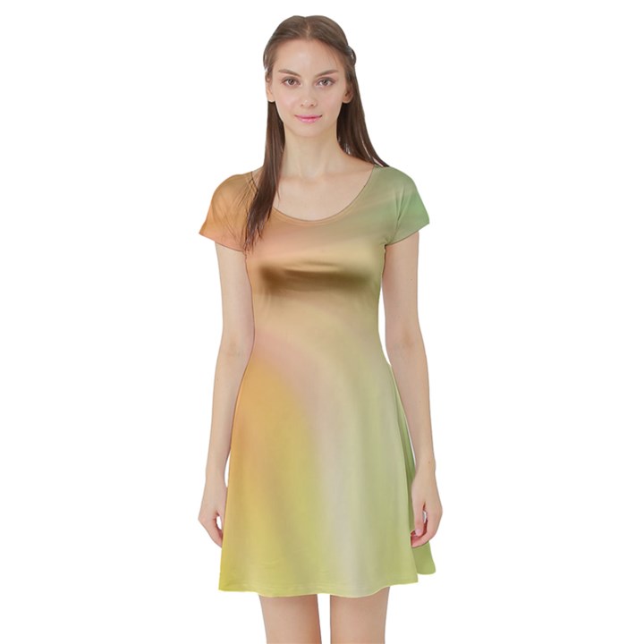 Gradient orange, green - Colors fest Short Sleeve Skater Dress