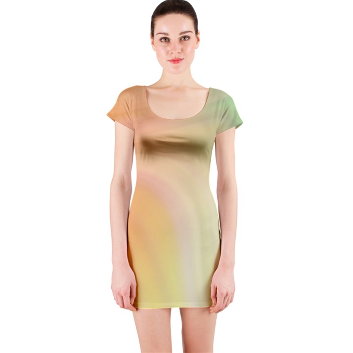 Gradient orange, green - Colors fest Short Sleeve Bodycon Dress