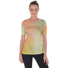 Gradient Orange, Green - Colors Fest Shoulder Cut Out Short Sleeve Top by ConteMonfrey