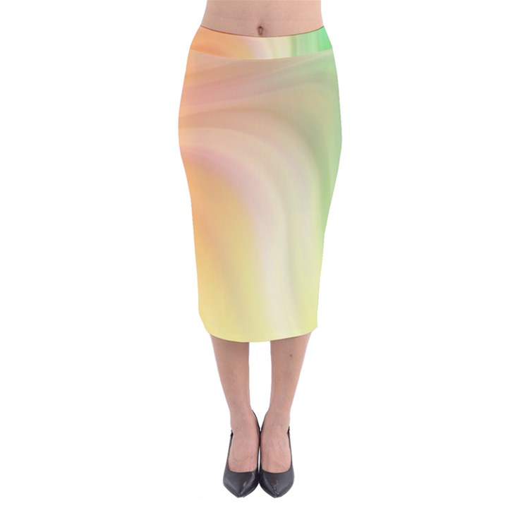 Gradient orange, green - Colors fest Velvet Midi Pencil Skirt