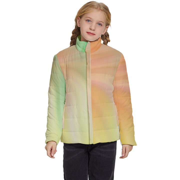 Gradient orange, green - Colors fest Kids  Puffer Bubble Jacket Coat