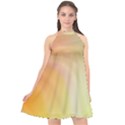 Gradient orange, green - Colors fest Halter Neckline Chiffon Dress  View1