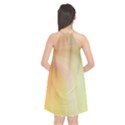 Gradient orange, green - Colors fest Halter Neckline Chiffon Dress  View2