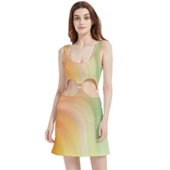 Gradient Orange, Green - Colors Fest Velvet Cutout Dress by ConteMonfrey