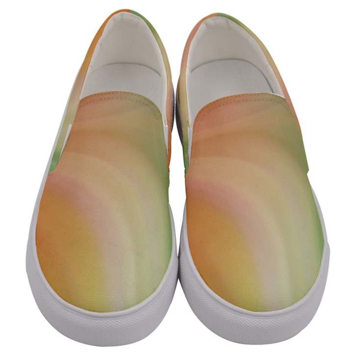 Gradient orange, green - Colors fest Men s Canvas Slip Ons