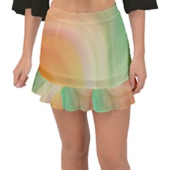 Gradient Orange, Green - Colors Fest Fishtail Mini Chiffon Skirt by ConteMonfrey