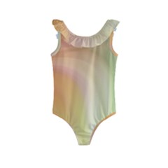 Gradient Orange, Green - Colors Fest Kids  Frill Swimsuit by ConteMonfrey