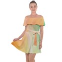 Gradient orange, green - Colors fest Off Shoulder Velour Dress View1