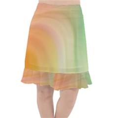 Gradient Orange, Green - Colors Fest Fishtail Chiffon Skirt by ConteMonfrey