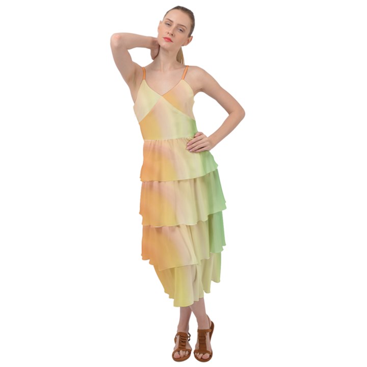 Gradient orange, green - Colors fest Layered Bottom Dress