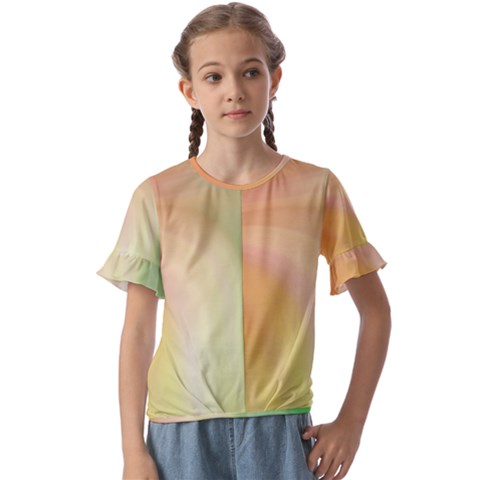 Gradient Orange, Green - Colors Fest Kids  Cuff Sleeve Scrunch Bottom Tee by ConteMonfrey