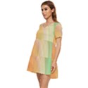 Gradient orange, green - Colors fest Tiered Short Sleeve Babydoll Dress View3