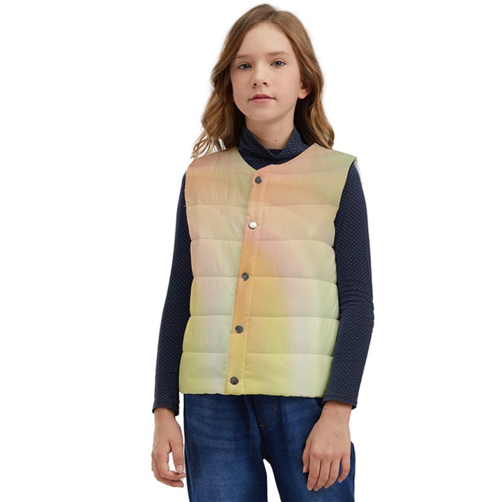 Gradient orange, green - Colors fest Kid s Short Button Up Puffer Vest	