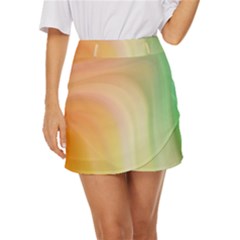 Gradient Orange, Green - Colors Fest Mini Front Wrap Skirt by ConteMonfrey