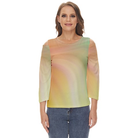 Gradient Orange, Green - Colors Fest Cut Out Wide Sleeve Top by ConteMonfrey