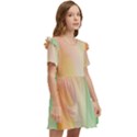 Gradient orange, green - Colors fest Kids  Frilly Sleeves Pocket Dress View2