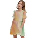 Gradient orange, green - Colors fest Kids  Frilly Sleeves Pocket Dress View3