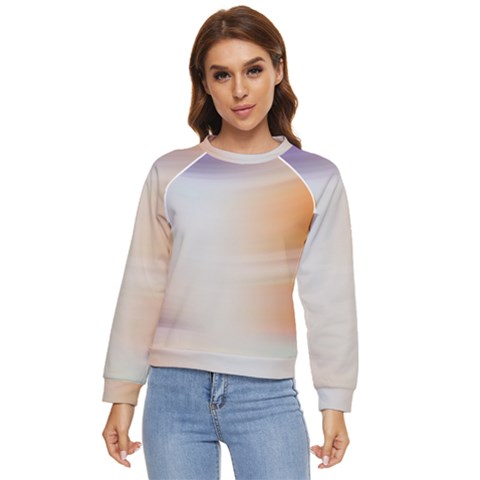 Gradient Purple, Orange, Blue Women s Long Sleeve Raglan Tee by ConteMonfrey