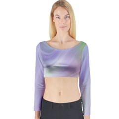 Gradient Blue, Orange, Green Long Sleeve Crop Top by ConteMonfrey