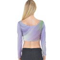 Gradient Blue, orange, green Long Sleeve Crop Top View2