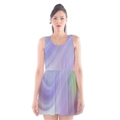 Gradient Blue, Orange, Green Scoop Neck Skater Dress by ConteMonfrey