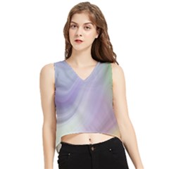 Gradient Blue, Orange, Green V-neck Cropped Tank Top by ConteMonfrey