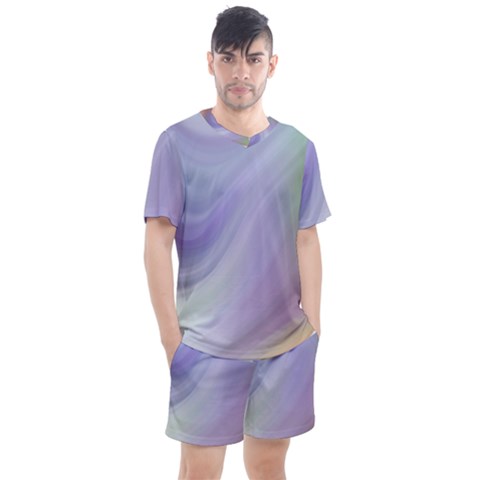 Gradient Blue, Orange, Green Men s Mesh Tee And Shorts Set by ConteMonfrey