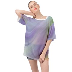 Gradient Blue, Orange, Green Oversized Chiffon Top by ConteMonfrey