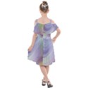 Gradient Blue, orange, green Kids  Cut Out Shoulders Chiffon Dress View2