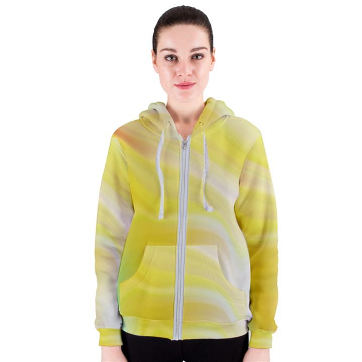 Gradient green yellow Women s Zipper Hoodie