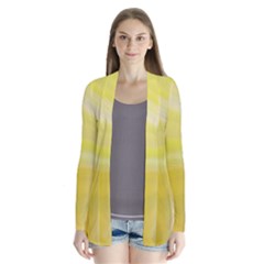 Gradient Green Yellow Drape Collar Cardigan by ConteMonfrey