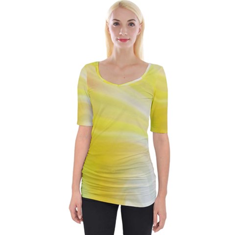 Gradient Green Yellow Wide Neckline Tee by ConteMonfrey