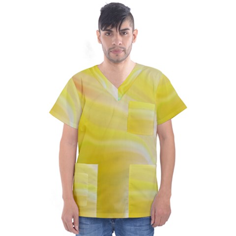 Gradient Green Yellow Men s V-neck Scrub Top by ConteMonfrey