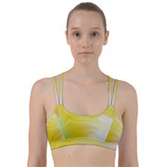 Gradient Green Yellow Line Them Up Sports Bra by ConteMonfrey