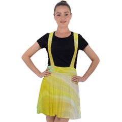 Gradient Green Yellow Velvet Suspender Skater Skirt