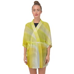 Gradient Green Yellow Half Sleeve Chiffon Kimono by ConteMonfrey