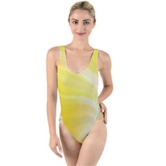 Gradient Green Yellow High Leg Strappy Swimsuit by ConteMonfrey