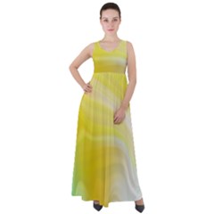 Gradient Green Yellow Empire Waist Velour Maxi Dress by ConteMonfrey