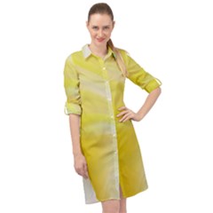 Gradient Green Yellow Long Sleeve Mini Shirt Dress by ConteMonfrey