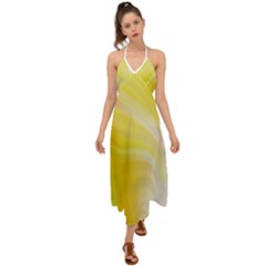 Gradient Green Yellow Halter Tie Back Dress  by ConteMonfrey