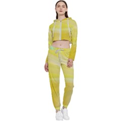 Gradient Green Yellow Cropped Zip Up Lounge Set by ConteMonfrey