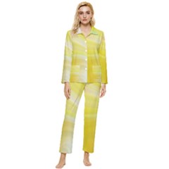 Gradient Green Yellow Womens  Long Sleeve Velvet Pocket Pajamas Set by ConteMonfrey