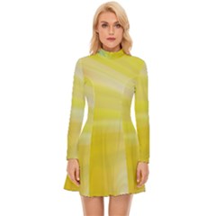 Gradient Green Yellow Long Sleeve Velour Longline Dress by ConteMonfrey