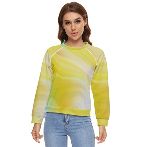 Gradient Green Yellow Women s Long Sleeve Raglan Tee by ConteMonfrey