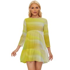 Gradient Green Yellow Long Sleeve Babydoll Dress by ConteMonfrey