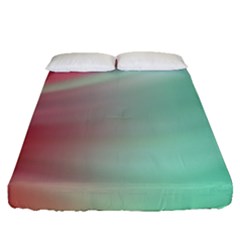 Gradient Pink, Blue, Red Fitted Sheet (queen Size) by ConteMonfrey